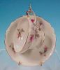 Vintage UCAGCO CHINA MOSS ROSE Footed Tea Cup & Saucer Set