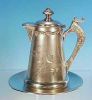 Antique ONEIDA Quadruple Silverplate Silver Plate Syrup Pitcher with Matching Saucer