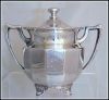 Antique VAN BERGH Quadruple Silverplate Footed Covered Sugar Bowl (Re-silvered)