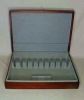 Silver Flatware Storage Chest Box Cherry Wood Art Deco Service for 10