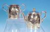 Antique ACME SILVER Quadruple Silverplate Teapot & Sugar Bowl Set