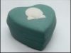 Rare WEDGWOOD JASPERWARE TEAL Trinket Heart Box with Shell Discontinued