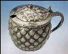 WILCOX SILVER Quadruple Silverplate Quilted Mustard Pot Condiment