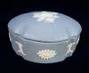 Wedgwood Blue Jasperware Oval Trinket Box ROSES