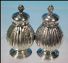 Antique W.B. MFG. CO. / WEIDLICH BROS. Silverplate Salt & Pepper Shaker Set Ribbed