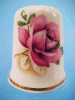 Fine Bone China THIMBLEPINK HEIRLOOM ROSE / 24K Gold Band