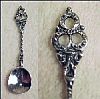 STERLING SILVER Salt Spoon FILIGREE TWIST & BEAD Marked 925