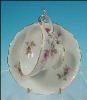 UCAGCO CHINA MOSS ROSE Footed Tea Cup & Saucer Set