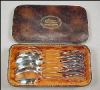 AWS AUGUST WELLNER & SONS Silver Plate 6 Teaspoons MOZART Germany / AWS AUGUST WELLNER MOZART 6 DESSERTLÖFFEL SILBER