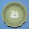 WEDGWOOD JASPERWARE Sage Green Scalloped Edge Dish Bowl Tray