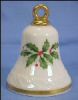 LENOX CHINA Collectible Porcelain Holly & Berry Bell Christmas Tree Ornament