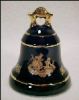 LIMOGES CASTEL Cobalt Blue Victorian Collectible Bell 22K Gold Trim - Limoges, France 