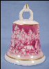 AK KAISER Porcelain Collectible Bell Deep Pink Lustre Transferware West Germany