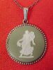WEDGWOOD JASPERWARE Cameo Sterling Silver Necklace Pendant A1341
