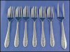 M. S. Ltd. Sheffield, England E.P.N.S. Silverplate Set of 6 Pastry Forks & Pastry Serving Fork LOXLEY A1411
