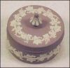 Wedgwood Jasperware LILAC / LAVENDER Round Box Spike Lid Grape Motif