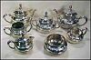 Antique DERBY SILVER Quadruple Silverplate Repousse & Engraved 7 Piece Tea & Coffee Set #1629