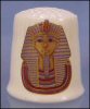 Fine Porcelain Sewing Thimble EGYPTIAN PHARAOH Bareuther, Germany A1476
