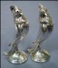 Antique VIKING Figural PHEASANT Silver Plate Salt & Pepper Shaker Set