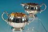 Vintage PRIMROSE PLATE Silver Plate Creamer & Sugar Bowl Set #357 Gold Plated 