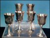 Vintage SALEM SILVERPLATE set of 6 Stemmed Goblets for Champagne, Sherry, Cordials or Wine