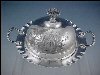 Antique Victorian ACME SILVER Quadruple Silver Plate Floral Covered Butter Dish A1566