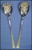 Vintage Silver Plated REPOUSSE Salad Spoon Fork Hostess Flatware Serving Set SHEFFIELD, ENGLAND A1610