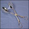 Vintage LEONARD SILVERPLATE Scissor Style Repousse Salad Tongs - ITALY A1612