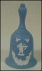 Collectible 6" BLUE JASPERWARE Bell Angel Cupid Cherub Putti with Bow & Arrow A1635