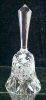 24% Lead Crystal Dinner Bell Etched Floral & Diamond Cut 6" A1640