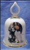 Collectible 1979 NORMAN ROCKWELL Porcelain China Dinner Bell "The Wonderful World of Norman Rockwell" TRICK OR TREAT - The Danbury Mint