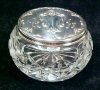 Vintage GORHAM CRYSTAL & SILVER PLATE Powder Vanity Dresser Jar EP YC 1845 A1689