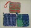 Vintage Hand-Loomed POTHOLDERS / POT HOLDERS Set of 3 Handmade A1723