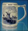 Vintage 1960's Stoneware Beer Stein Mug DELFTS BLUE Handgemaakt (Handmade) MADE IN HOLLAND and Signed A.G. A1752