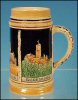 Vintage Miniature Stoneware German Beer Stein Mug THREE CASTLES by MARZI & REMY - Godesburg, Dom zu Köln & The Drachenfels A1758