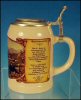 Vintage German Stoneware Beer Stein Mug King Ludwig II NEUSCHWANSTEIN CASTLE Bavaria, Made in Germany A1761