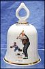 Collectible 1979 NORMAN ROCKWELL Porcelain China Dinner Bell "The Wonderful World of Norman Rockwell" BATTER UP - The Danbury Mint