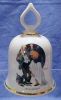 Collectible 1979 NORMAN ROCKWELL Porcelain China Dinner Bell "The Wonderful World of Norman Rockwell" TRICK OR TREAT - The Danbury Mint