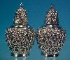 Victorian Silverplate Repousse Salt & Pepper Shaker Set - VIKING SILVER PLATE