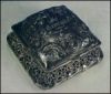 Victorian WILCOX SILVER Quadruple Silverplate Filigree JEWEL CASKET JEWELRY BOX or Trinket Box - Engraved Georgia A1789