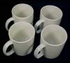 ONEIDA WICKER White China Coffee Mugs Set of 4 Discontinued! A1801