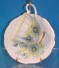 Vintage CONSORT Fine Bone China Teacup & Saucer Set ENGLAND Blue Flowers A1810