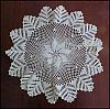 Vintage CROCHET LACE ROUND SNOWFLAKE DOILY 21" Diameter