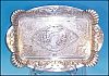 Victorian Antique Quadruple Silverplate ORNATE GIBSON GIRL PORTRAIT TRAY James W. Tufts