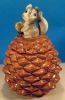 Vintage Collectible METLOX POTTERY Cookie Jar #509 Squirrel on Pinecone with Glaze A1950
