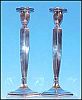 Antique FORBES SILVER PLATE CO. Silverplated Candlesticks 10.5" Hexagon PAIR