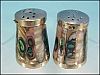 Vintage SILVERPLATE & MOTHER OF PEARL Salt & Pepper Shakers ALPACA, TAXCO / Mexican Silver
