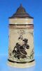 Vintage German Stoneware Beer Stein 1/4 Liter JAPANESE SAMURAI WARRIOR / Made in Germany A1973