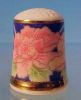 Collectible Porcelain PEONY FLOWER Thimble DAIICHI JAPAN A1982