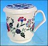 Floral Porcelain China Lidded / Saucer Coffee Mug PMC China Asian Floral Design